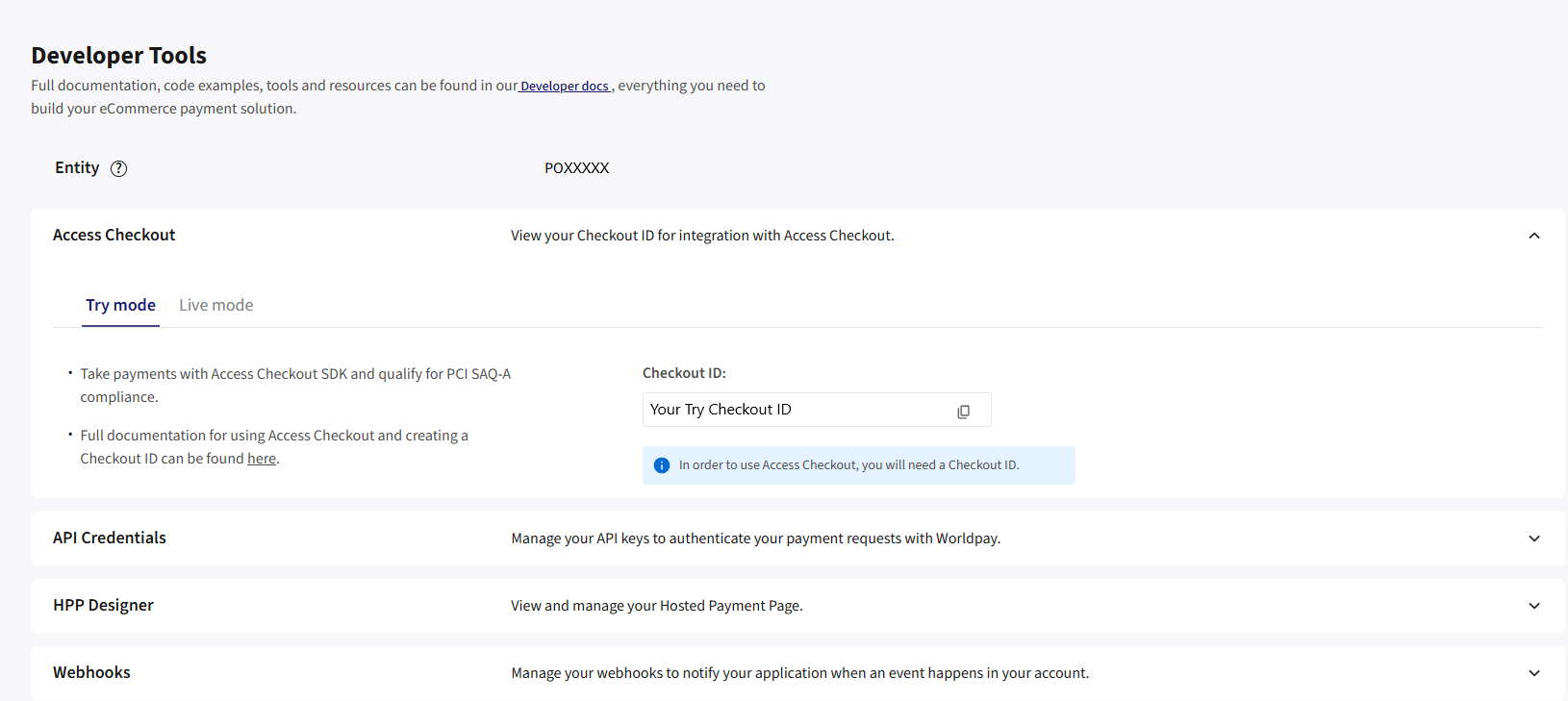 Try Checkout ID example screenshot