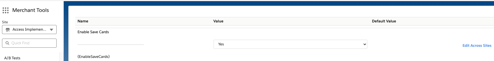 Enable save cards field